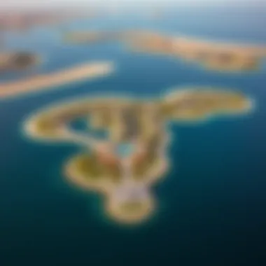 Aerial View of Al Marjan Island Stunning aerial view of Al Marjan Island showcasing its unique layout and waterfront.