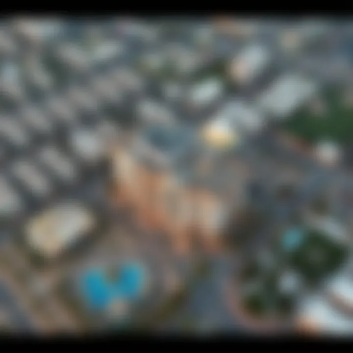 Aerial perspective of Al Reem Plaza with surrounding amenities