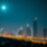 Dubai skyline with a spotlight on iconic buildings