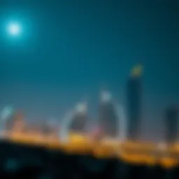 Dubai skyline with a spotlight on iconic buildings