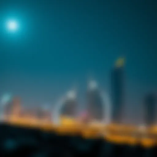Dubai skyline with a spotlight on iconic buildings