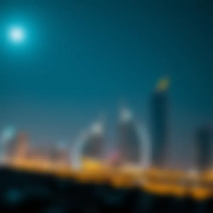 Dubai skyline with a spotlight on iconic buildings