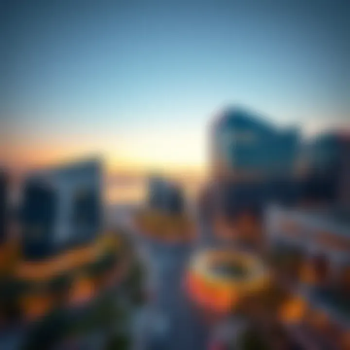 Aerial view highlighting the strategic location of Binghatti Office in Dubai