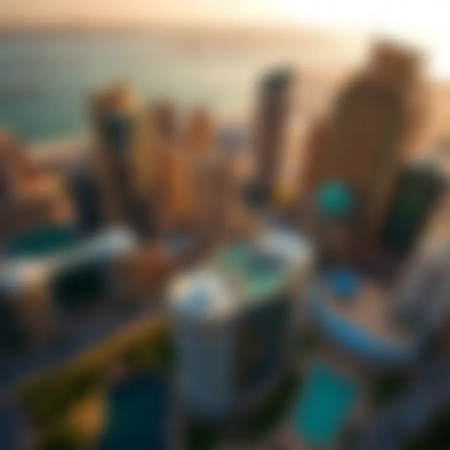 Aerial view of Jumeirah Lake Towers showcasing its modern architecture