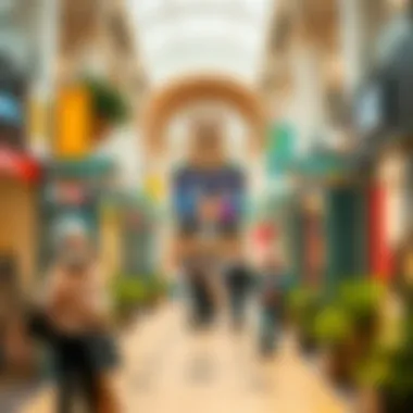 Unique Shopping Experience at Dubai's Outlets Shoppers enjoying a unique shopping experience at an outlet mall.