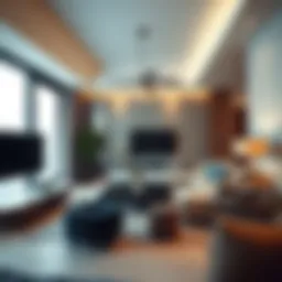 Modern living room in a flat in Al Nahda