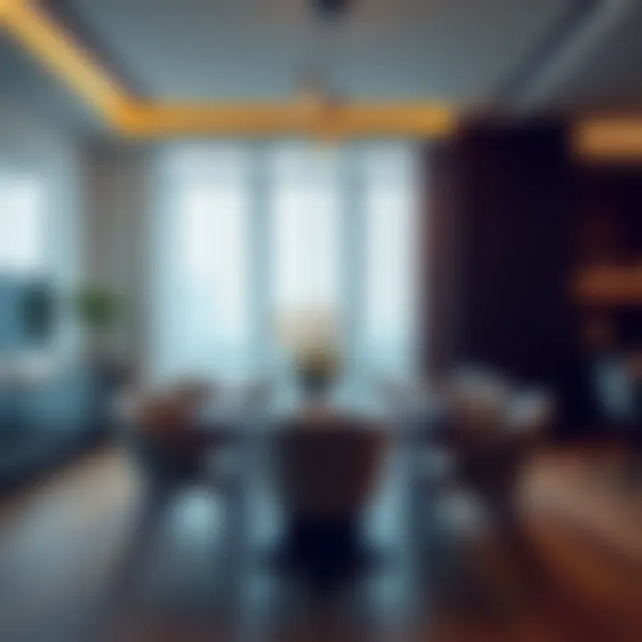 Dining area in a serviced apartment showcasing amenities
