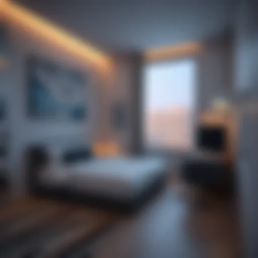 A modern single room in Dubai showcasing contemporary design
