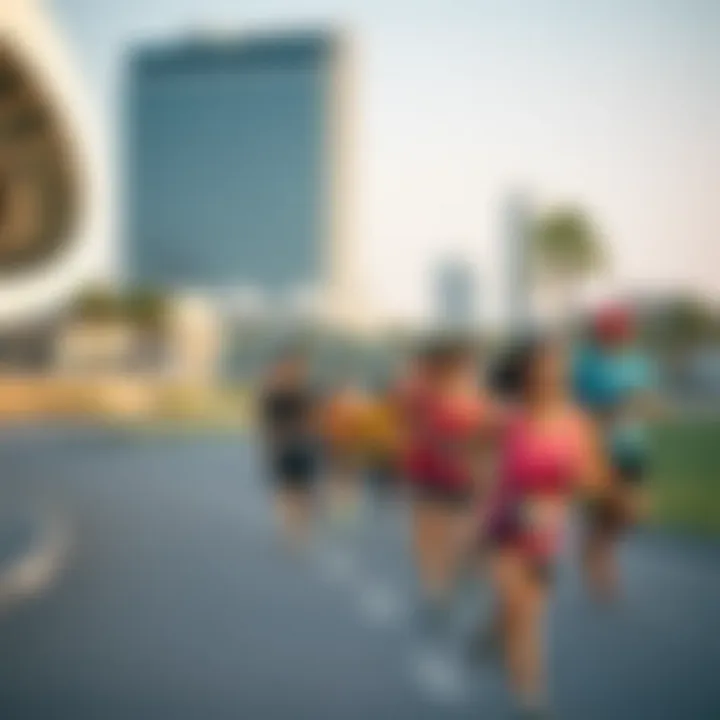 Community members engaging in the Dubai Canal Run