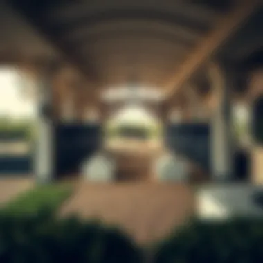 Grand Horse Stables Elegant horse stables showcasing the grandeur of ranch life in Dubai