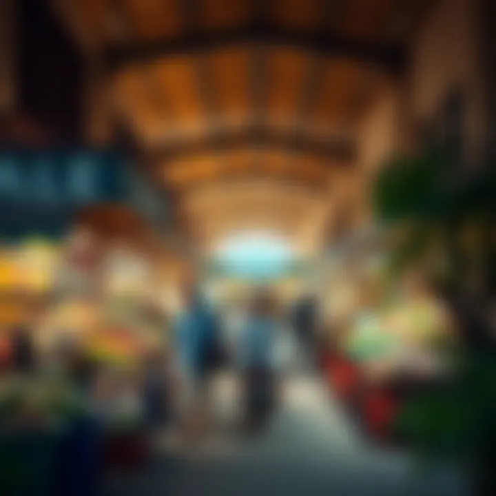A bustling marketplace in a Meydan neighborhood reflecting community life