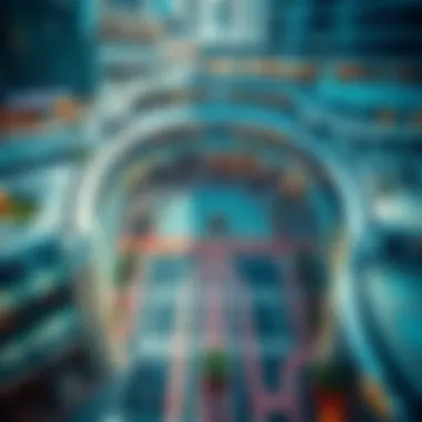 Aerial view of Dubai Marina Mall parking area