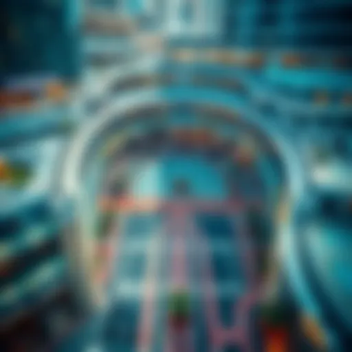 Aerial view of Dubai Marina Mall parking area