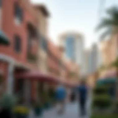 Vibrant neighborhood scene highlighting community spaces