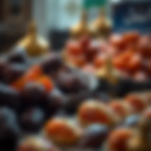 Traditional Ramadan dates arranged artistically