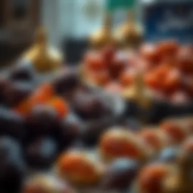 Artistic Display of Ramadan Dates Traditional Ramadan dates arranged artistically