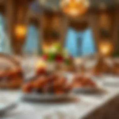 Iftar Table with Dates Decoration Beautifully decorated table for Iftar featuring dates