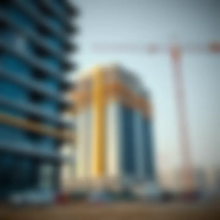 Construction site of a modern commercial building