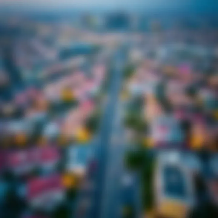 Aerial view of a vibrant Dubai neighborhood