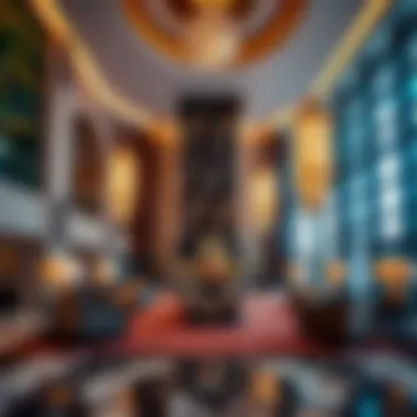 Luxurious interior design of the hotel lobby