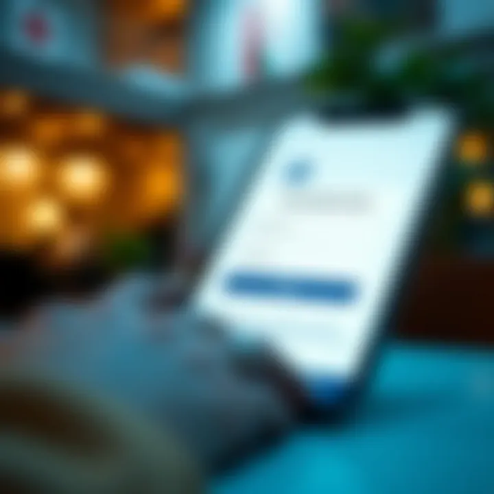 A digital representation of a bank account setup on a mobile device
