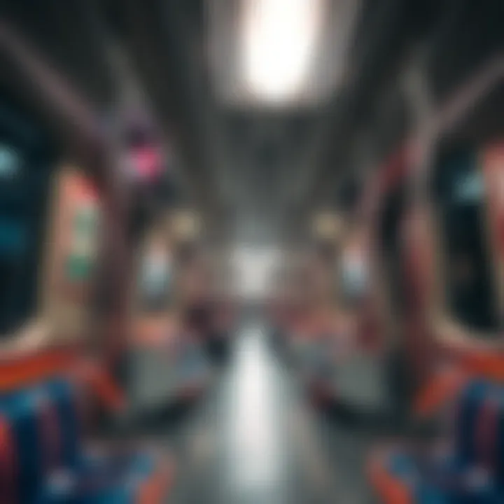 Interior view of a Dubai Metro train during peak hours