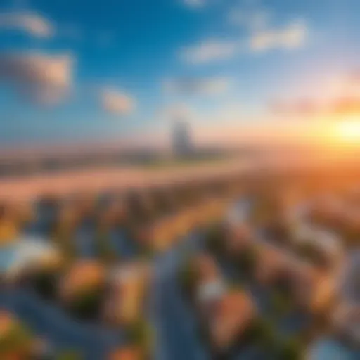 Aerial view showcasing the layout of Wasl Village